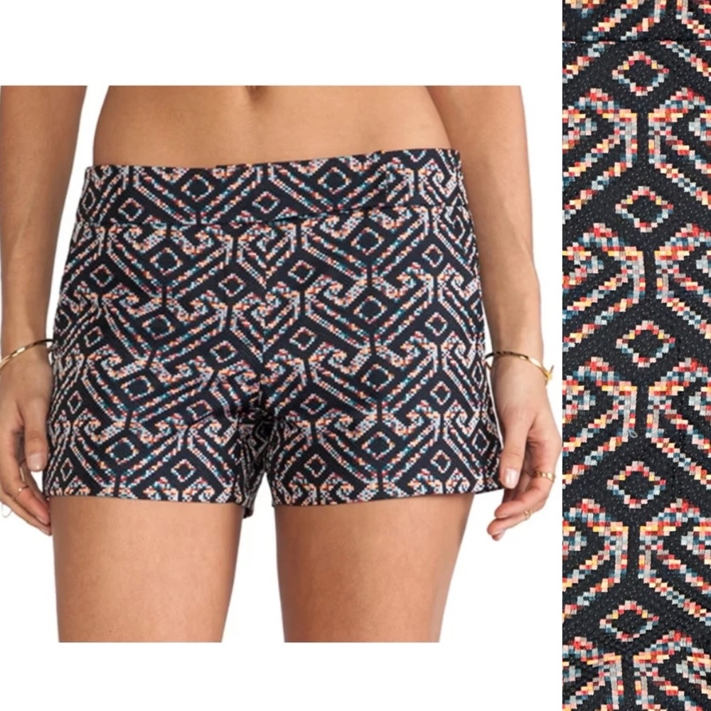 Trina Turk Corbin Flat Front Mid Rise Trouser Shorts 6 S